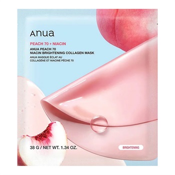 Осветляющая гидрогелевая маска с персиком Anua Peach 70 Niacin Brightening Collagen Mask 10488