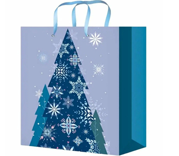 Пакет подарочный 18х23х10 см "Лесная геометрия", бумажный, глянцевая ламинация, зимний дизайн 10613