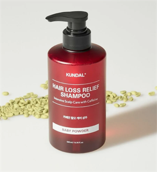 Шампунь от выпадения с кофеином Kundal  BABY POWDER HAIR LOSS RELIEF SCALP CARE/CAFFEINE 10726