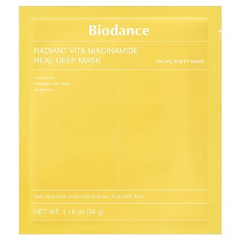 Гидрогелевая маска с ниацинамидом для сияния кожи Biodance Radiant Vita Niacinamide Real Deep Mask 10018 - фото 86