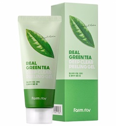 FarmStay Пилинг-скатка с зелёным чаем Real green tea deep clear peeling gel 10547