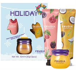 Frudia Подарочный набор Holiday: крем для рук 2х30 г + бальзам для губ 10 г 10605