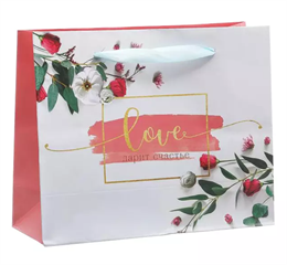 Пакет подарочный «Любовь дарит тебе счастье» 22 × 17,5 × 8 см 10609