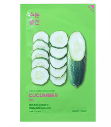 Успокаивающая тканевая маска с огурцом Holika Holika Pure Essence 10120