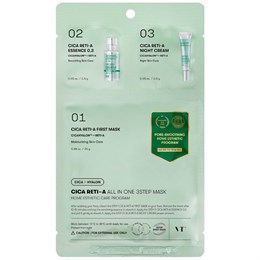 Трёхступенчатый набор для сужения пор с ретинолом VT Cosmetics Cica Reti-A All In One 3Step Mask 10199